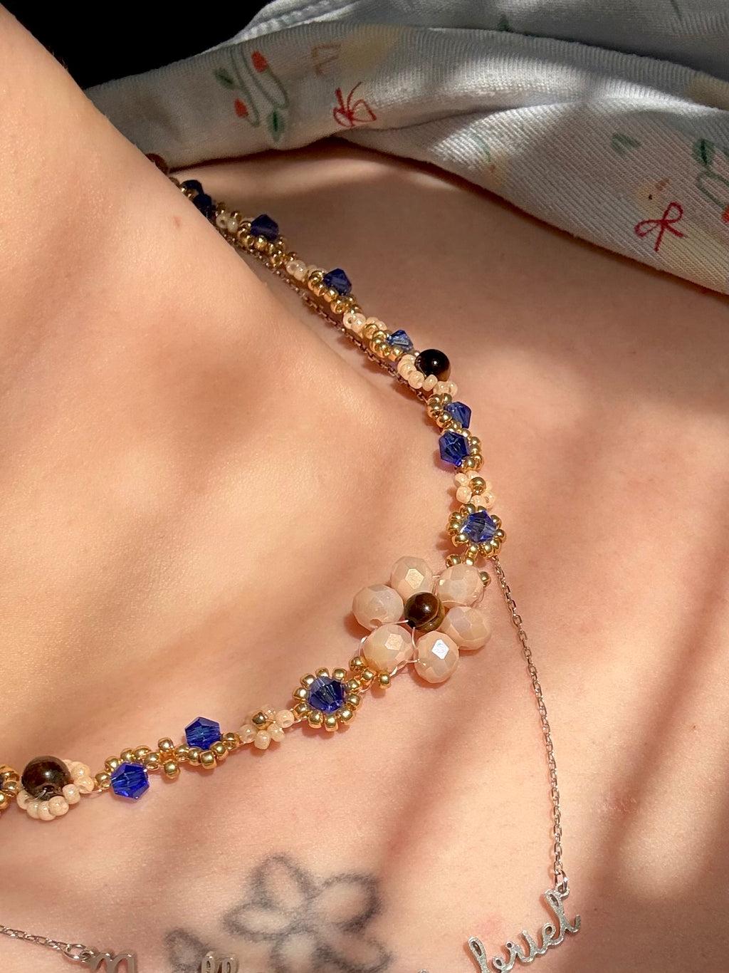 Nila September blue sapphire birthstone necklace