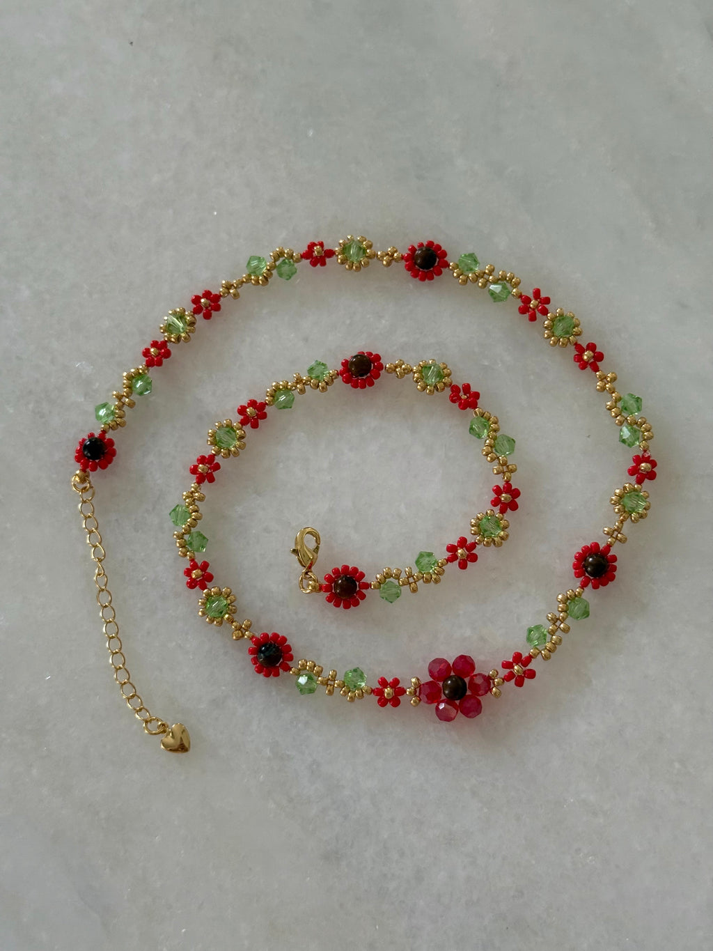 Poppy August birthstone necklace