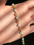 White evil eye bracelet