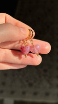 Rose red earrings