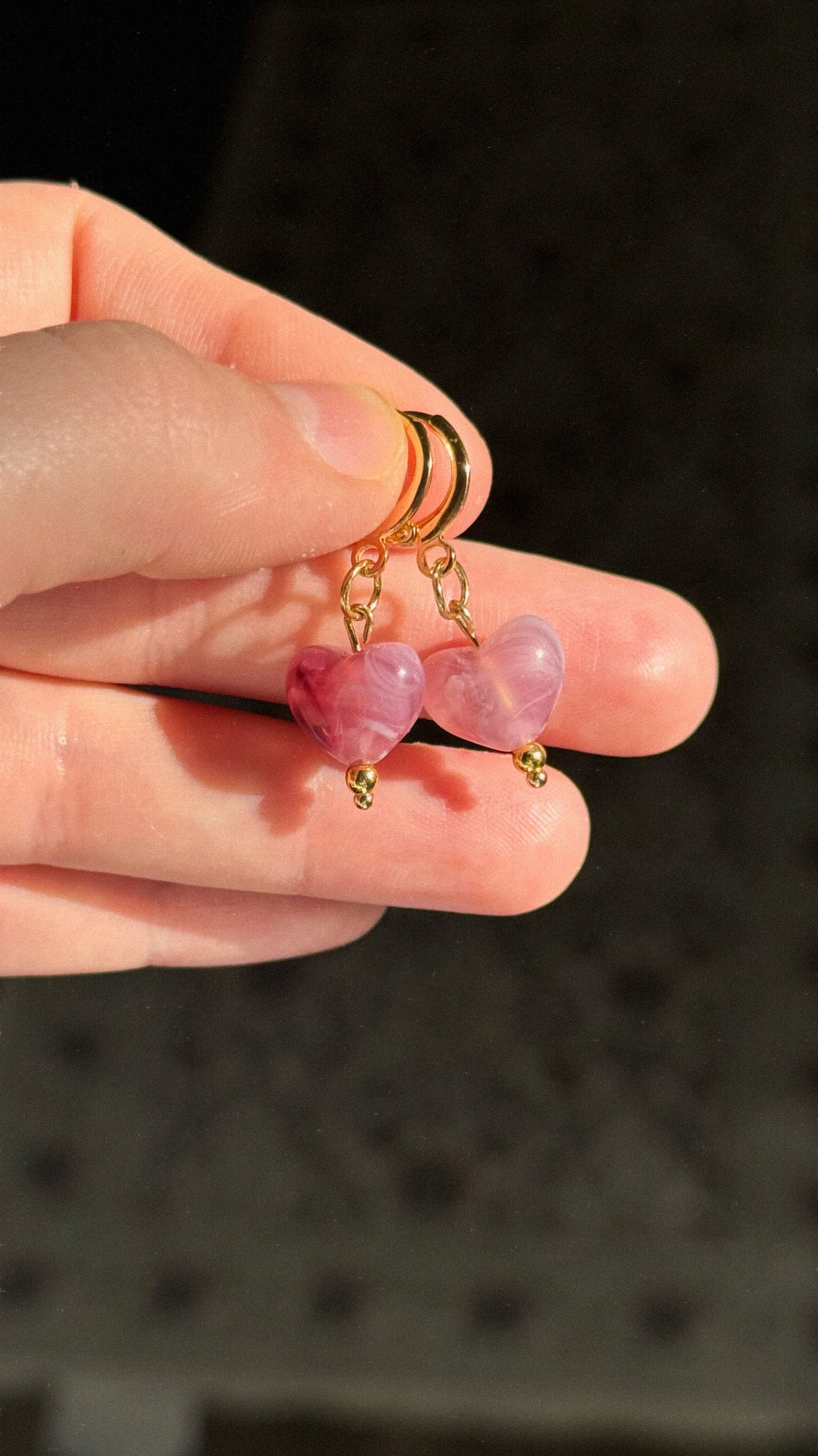 Rose red earrings