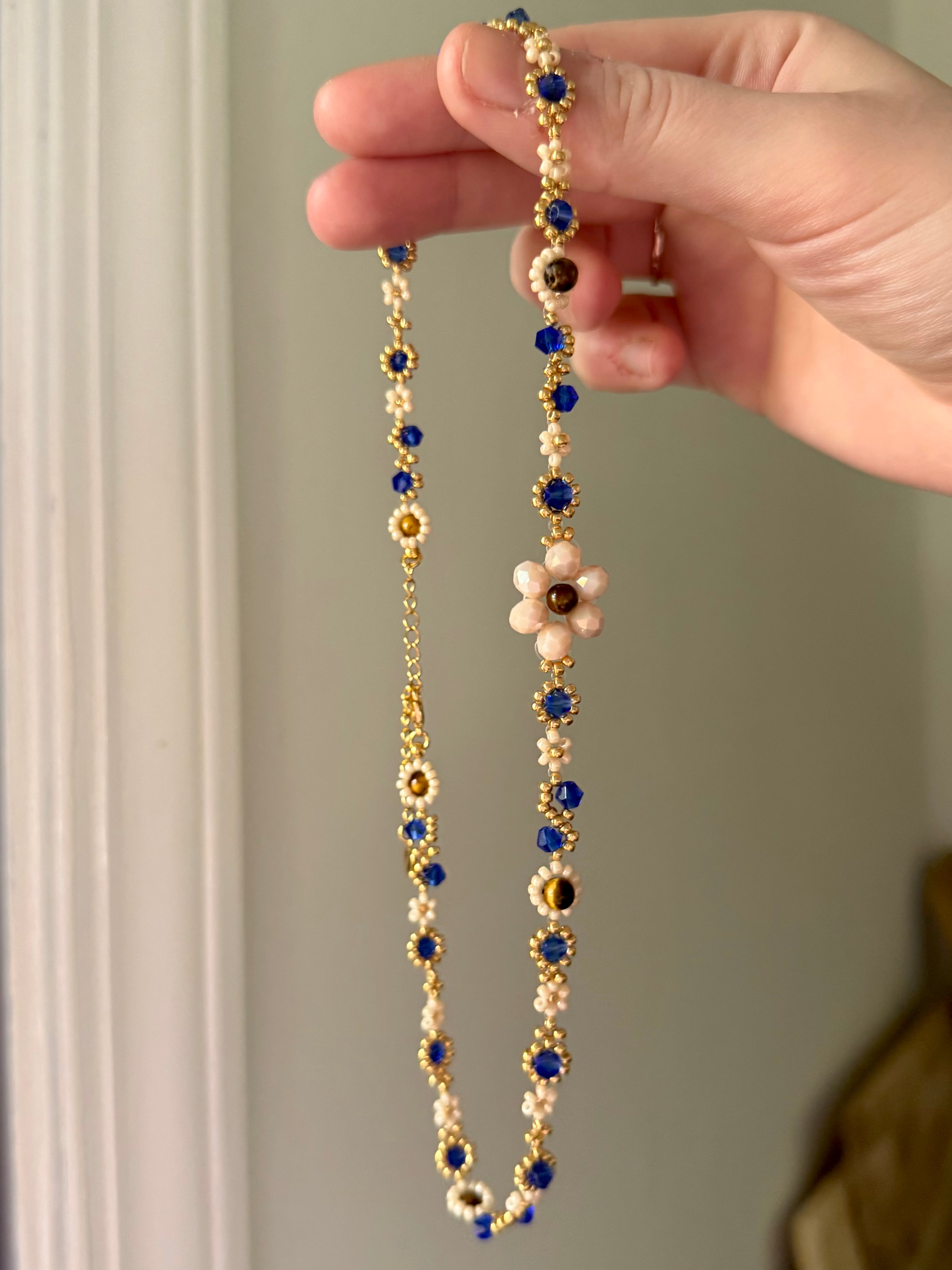 Nila September blue sapphire birthstone necklace