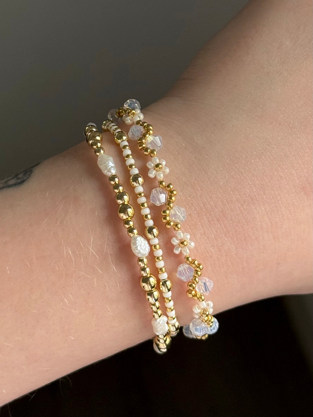 Opalite bracelet stack