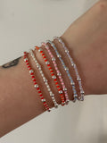 Colorful bracelet stackers in silver