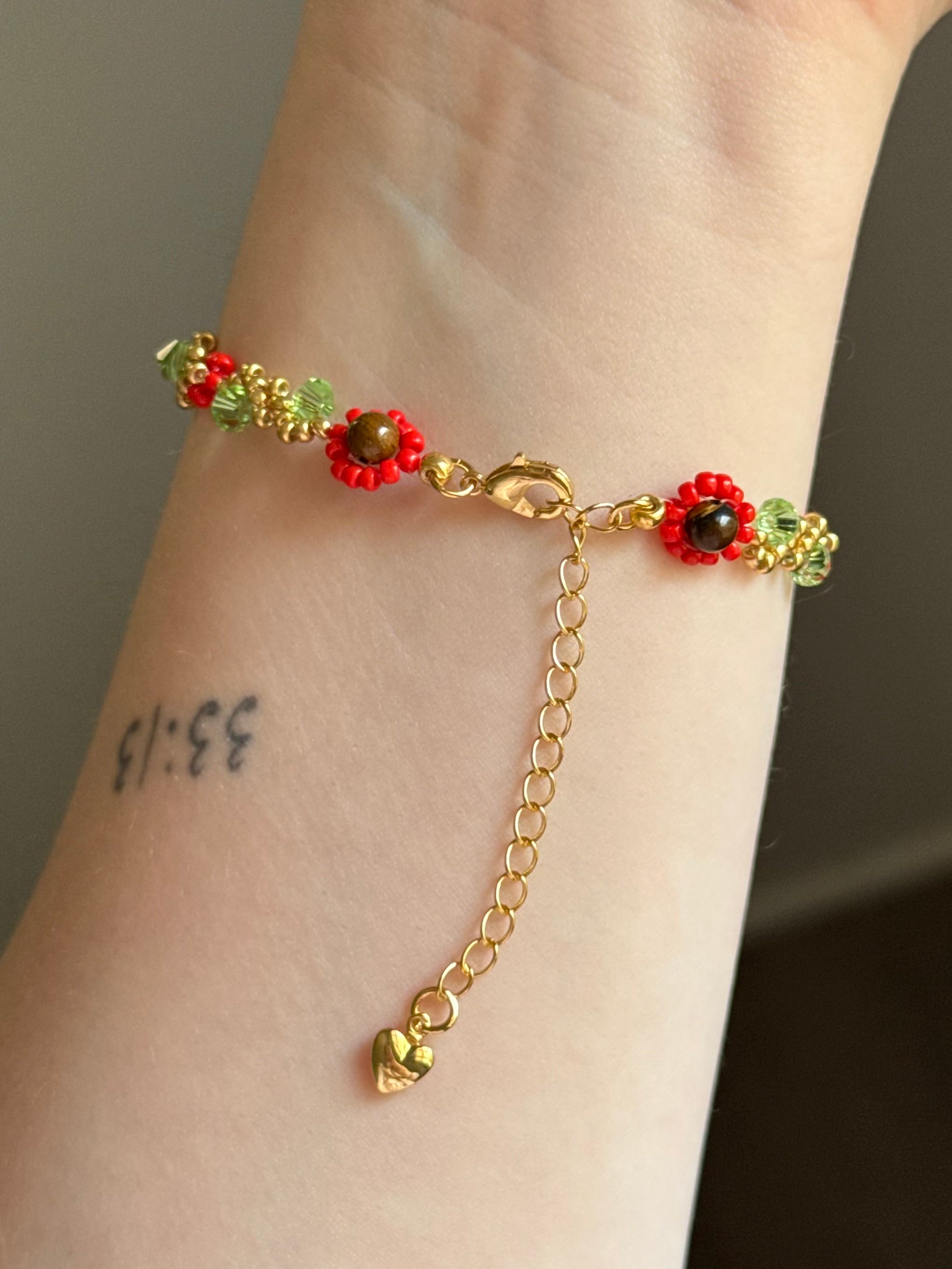 Poppy August birthstone bracelet